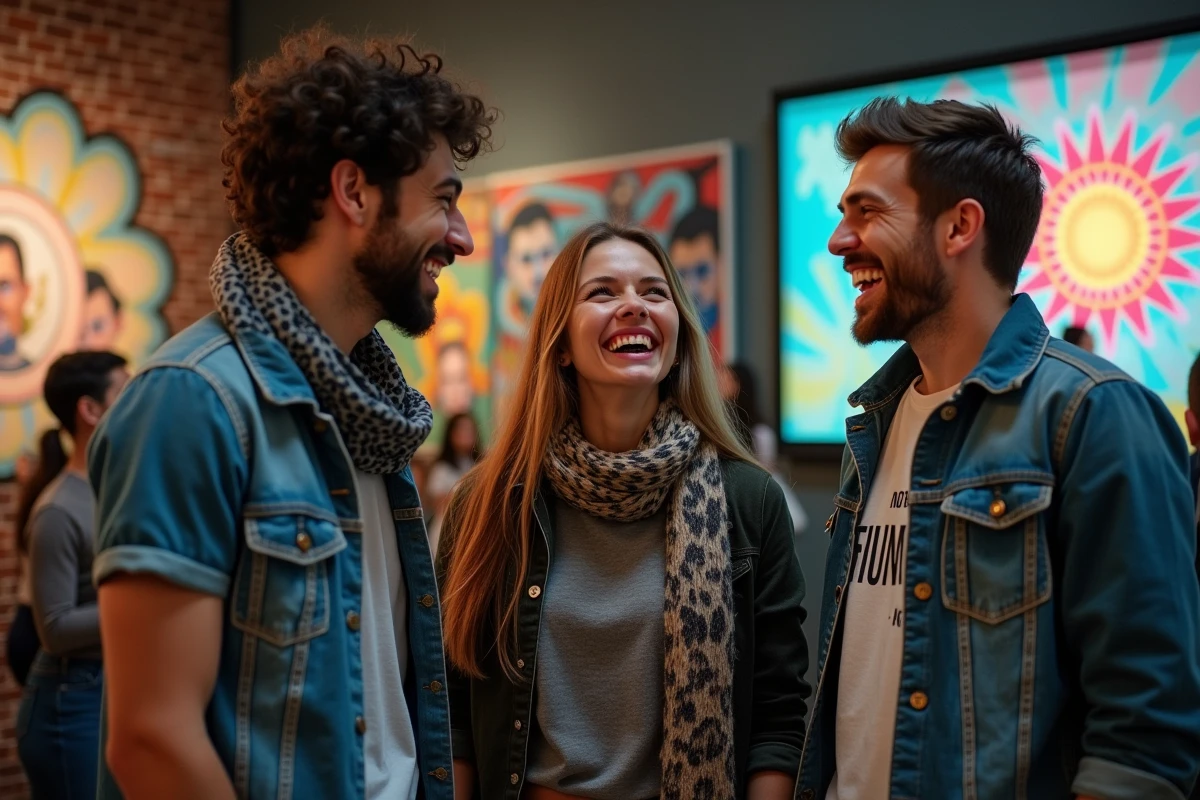 Groupe de jeunes adultes dans un studio d